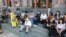 Armenia - Refugees from Nagorno-Karabakh protest outside the main government builing in Yerevan, September 9, 2021.