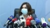 Armenia - Health Minister Anahit Avanesian holds a news conference in Yerevan, November 29, 2021.