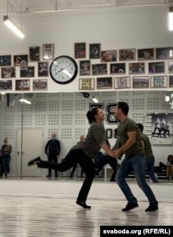 The Belarusian dance instructors during a lesson.