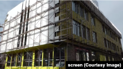 Реабилитациялык борбордун курулушу. Сүрөт Дайырбек Орунбеков жарыялаган видеодон алынды. 