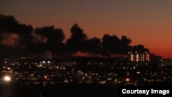 Пажар на аэрадроме ў Курску