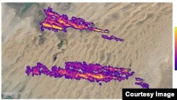 NASA-nyň suraty Türkmenistanda ýokary derejede metan gazyny syzdyrýan 12 ýeriň üstüni açdy.

