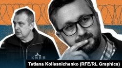 Vladıslav Yesıpenko(soldan) ve Nariman Celâl, aq qorçalayıcı teşkilâtlar olarnı siyasiy mabüs olaraq tanığan edi. Kollaj