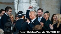 Дональд Трамп падчас інаўгурацыі ў Вашынгтоне 20 студзеня 2025