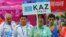 Казахстанская команда на церемонии на Азиатских играх. Инчхон, 3 октября 2014 года.