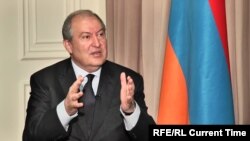 Armenia - President Armen Sarkissian is interviewed by RFE/RL, Yerevan, 27 April 2018.