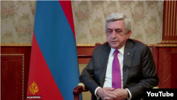 Президент Армении Серж Саргсян дает интервью телекомпании Al Jazeera