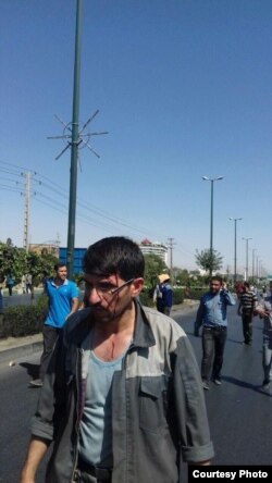 تصویری از برخورد روز سه‌شنبه با کارگران در اراک. عکس از شبکه‌های اجتماعی