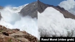 Жуукудагы көчкүнү туристтер видеого тартып алган. 