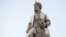 Iran -- The statue of Ferdowsi in Tehran became two colors