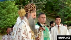 The head of the Serbian Orthodox Church, Patriarch Porfirije, in June