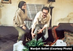 منیژه سلیمی و ایرج راد در صحنه‌ای از فیلم «اجاره‌نشین‌ها»