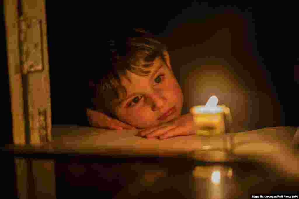 A boy at home in Stepanakert on January 18 &nbsp;