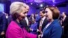 European Commission President Ursula von der Leyen (left) speaks wth Moldovan President Maia Sandu at the World Economic Forum in Davos, Switzerland. (file photo)