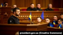 Президент України Володимир Зеленський під час виступу у Верховній Раді. Київ, 7 лютого 2023 року. Архівне фото