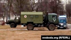 Расейская вайсковая тэхніка ў Мазыры, сакавік 2022 году.