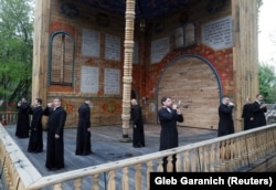 مراسم افتتاحیه یک کنیسه نمادین در کی‌یف در می ۲۰۲۱ در یادبود قرنیان هلوکاست در اوکراین