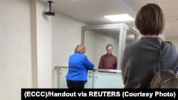 Алег Грузьдзіловіч падчас суду, 2 сакавіка 2022 году