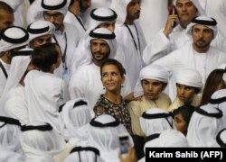 Şa gyzy Haýa Dubaýdaky at çapyşykda. 2018-nji ýylyň marty.