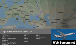 Переліт літака Ту-154 з бортовим номером RA-85843 з Москви до міста Дамаск, Сирія, 26 лютого 2022 року