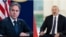 Госсекретарь США Энтони Блинкен (слева) и президент Азербайджана Ильхам Алиев