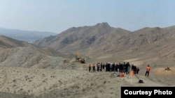 Магистралык канал курулуучу жер. Кадамжай району. Баткен. 2-апрель, 2022-жыл.