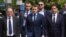 France - President Emmanuel Macron, Mourad Papazian (right) and other French-Armenian leaders visit the Armenian genocide memorial, Paris. 