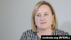 Julie Fisher praised Belarusians for what she called their "resilience as they rejected...that fraudulent election."