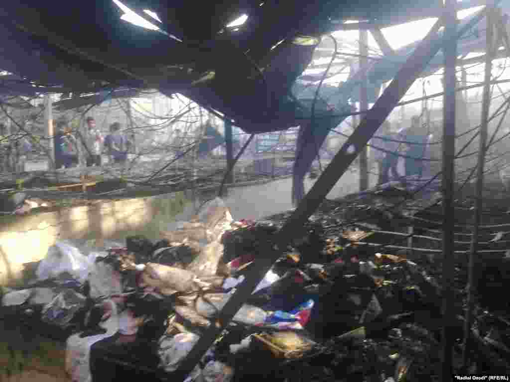 Tajikistan,Khatlon region, Fire in "Sakhovat" market in Kulob city,22July2014