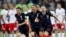Сборная Хорватии празднует победу
