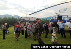 вертолет прилетел