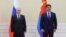 Russian President Vladimir Putin (left) and Mongolian Ukhnaa Khurelsukh meet in Uzbekistan in September 2022.