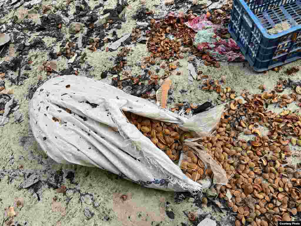 Село Мин-Орук Баткенской области. Сгоревшие сухофрукты.&nbsp;