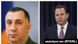 Заместитель начальника Генштаба Вооруженных сил Армении Степан Галстян (слева) и бывший министр обороны Армении Давид Тоноян