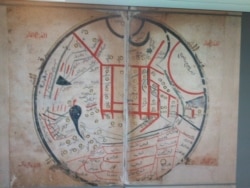 Махмуд Кашгари Барскани чийген дүйнөнүн тегерек картасы (1072--1077-жж.).