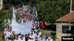 Сребреницада 1995-жылы серб күчтөрү тарабынан 8 миң босниялык мусулман өлтүрүлгөн. Окуянын жыйырма жылдыгына арналган жүрүш. Босния жана Герцеговина. 8-июль, 2015