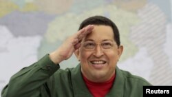 Venezuela -- President Hugo Chavez talks during a cabinet meeting at Miraflores Palace in Caracas, 27Jul2011