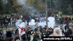 Ілюстрацыйнае фота: марш пратэсту ў Менску. 11 кастрычніка 2020 году