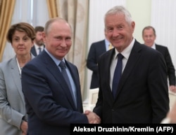 Президент России Владимир Путин принимает в Кремле генерального секретаря Совета Европы Турбьерна Ягланда, июнь 2018 года