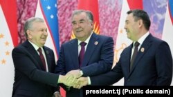 Эмомалӣ Раҳмон бо Содир Ҷабборов ва Шавкат Мирзиёев