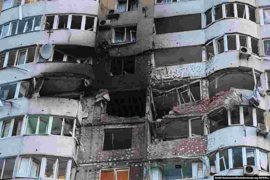 Наступствы расейскага паветранага ўдару ў Кіеве