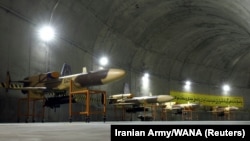 View of drones at an underground site at an undisclosed location in Iran, in this handout image from May 2022