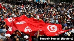 تظاهرات مخالفان قیس سعید در تونس در ۱۵ مه