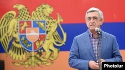 Armenia - President Serzh Sarkisian speaks at a ceremony in Tsaghkadzor, 12Sep2015.