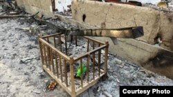 Баткендеги Миң-Өрүк кыштагындагы жаңжалдан кийинки үй. 19-сентябрь, 2022-жыл.