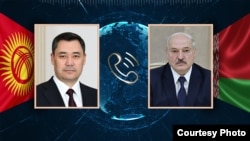 Садыр Жапаров жана Александр Лукашенко. Коллаж сүрөт. 
