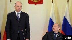 Міністар фінансаў Расеі Антон Сілуанаў і прэзыдэнт РФ Уладзімер Пуцін