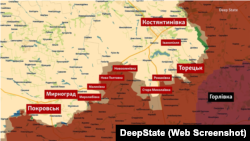 Траса Покровськ – Костянтинівка на інтерактивній мапі проєкту DeepState