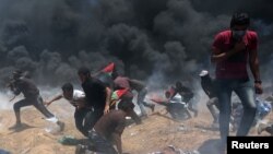 Газа сектору менен Израилдин чек арасындагы кагылыш учуру. 14-май,  2018-жыл. 