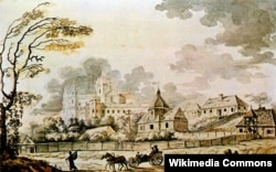 Почаївська лавра в 1791 році. Картина художника Зиґмунта Фоґеля (аварель)